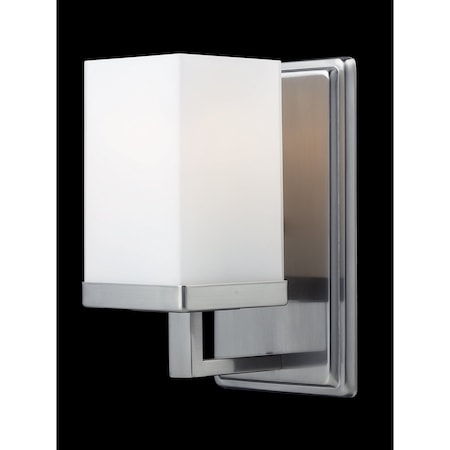 Z-Lite Tidal 1 Light Vanity, Brushed Nickel & Matte Opal 1900-1V